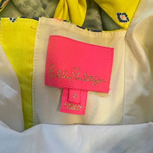 Lilly Pulitzer Yellow Floral-Striped Spaghetti Strap Mini Dress - Picture 3 of 4